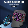 One-Handed Gaming Keyboard & Mouse Set – 40-Key RGB Backlit Ergonomic Wired Combo